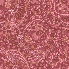 Vector seamless texture background with abstract flowers