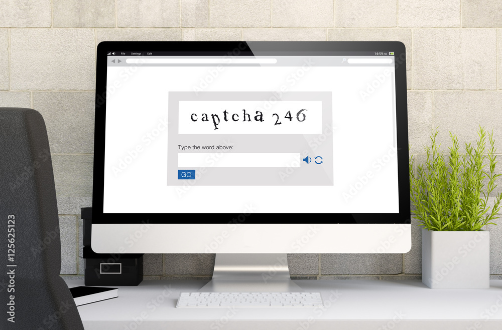 Sticker workspace with captcha
