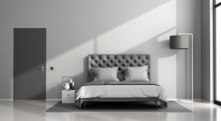 Black and gray master bedroom