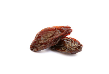 Sweet dried raisins isolated with white background
