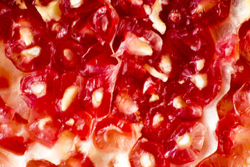 Detail of Pomegranate isolated on white background