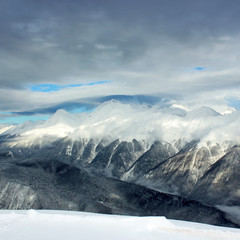 Fototapeta premium Zimowy krajobraz, góry