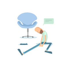 Fired Worker vector illustration. Fired Office Worker