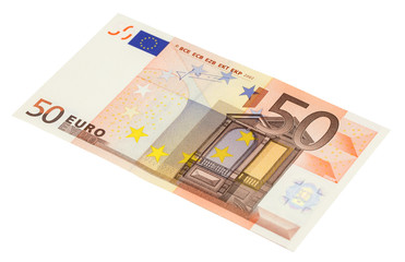 50 euro banknote isolated on white