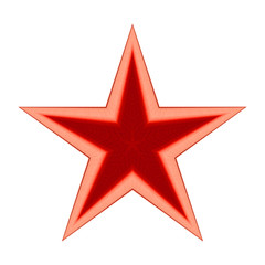 Red star isolated on white background, Clipping path