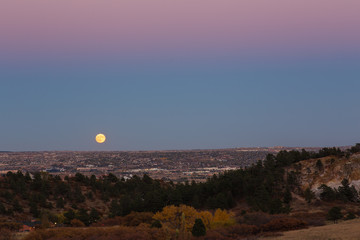 Moonrise over Colorado Springs, CO