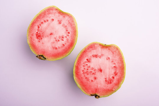 Guava fruit or Amrood or Amrud or peru isolated, selective focus