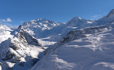 Scenic view of Monte Rosa mountain massif, Switzerland.
