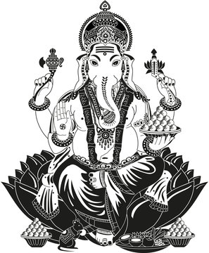 Beautiful Pencil Sketch Of Lord Ganesha | DesiPainters.com