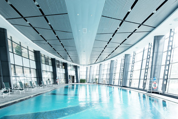 bright indoors swimming pool