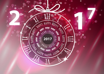 Happy New Year 2017 vector greeting card