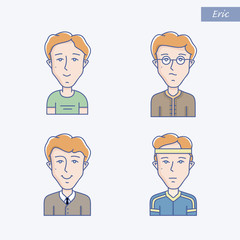 Young man vector avatar