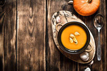 Fresh pumpkin soup.