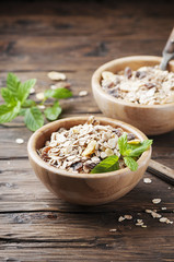 Healthy breakfast with homemade granola