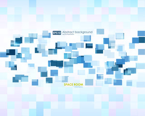 Business abstract blue background. Illustration of abstract texture with squares. Pattern design for banner, poster, flyer, card, postcard, cover, brochure.