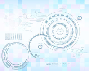 Infographic elements. futuristic user interface HUD. Abstract background with connecting dots and lines. Connection structure. Vector science background. Business abstract Vector illustration