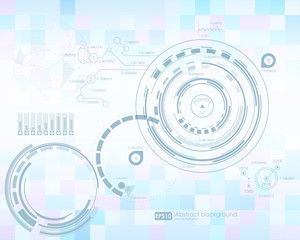 Obraz premium Infographic elements. futuristic user interface HUD. Abstract background with connecting dots and lines. Connection structure. Vector science background. Business abstract Vector illustration