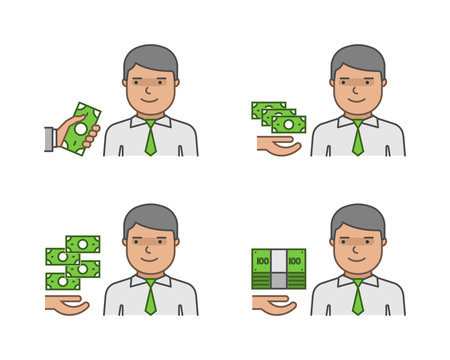 Vector icon set payment for work