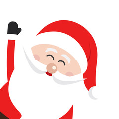 santa claus wave happy side snow isolated background