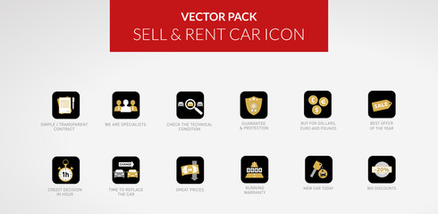 Vector icon - Rent Sell & Buy Car - vol.1 - obrazy, fototapety, plakaty