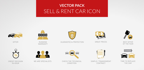 Vector icon - Rent Sell & Buy Car - vol.2 - obrazy, fototapety, plakaty