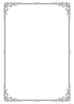 Ornate frame for diploma, certificate, advertisement. A4 page format.