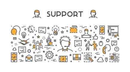 Vector line concept support. Open path