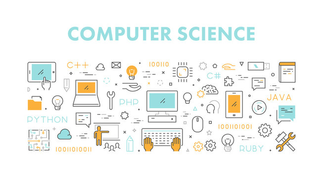 Line web concept for computer science