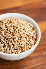 Rye grains in a small bowl