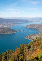 Le Lac d'Annecy depuis le col de la Forclaz