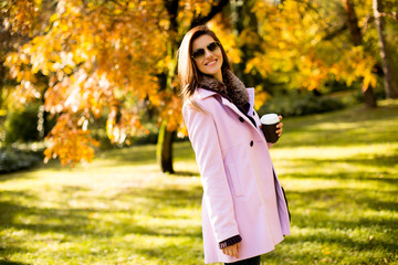 Woman in the autumn park