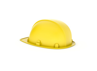 Rendering of yellow hardhat isolated on the white background.