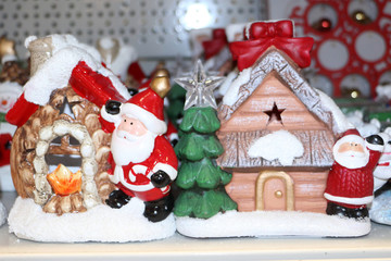 Christmas toy house Christmas fair Santa Claus, Christmas tree,