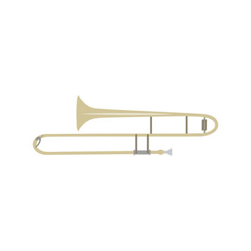 Trombone isolated, vector illustration