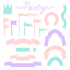Set of vector colorful elements for party and Birthday