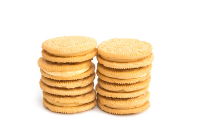 cookies with cream filling isolated
