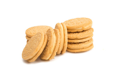 cookies with cream filling isolated
