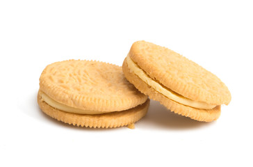 cookies with cream filling isolated