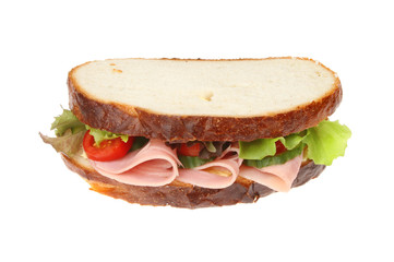 Ham salad sandwich isolated