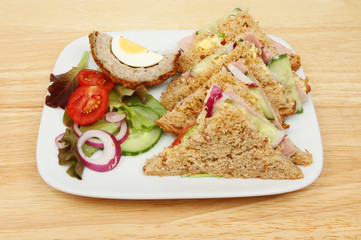 Sandwiches and scotch egg