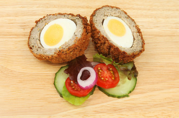 Scotch egg and salad