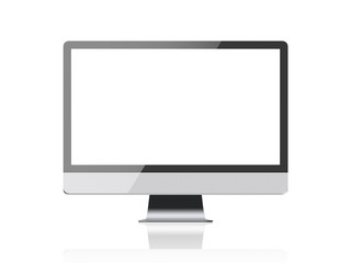 Computer display isolated on white background.