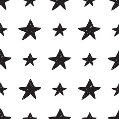 Fototapeta premium Black and white hand drawn abstract pattern