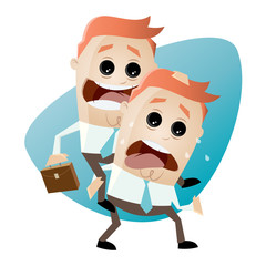 businessman is giving a piggyback ride