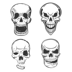 Skull vector tattoo art in sketch style