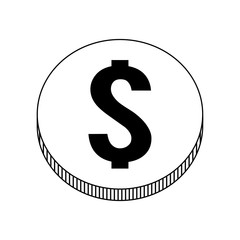 coin dollar isolated icon vector illustration design