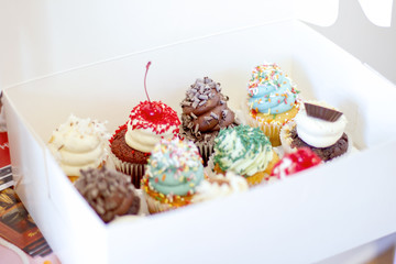 Variety Box of Cupcakes with Sprinkles