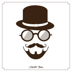 Isolated hipster icon