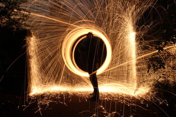 Light-painting with steel wool