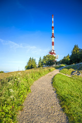 Obraz premium Transmitter on mount Gaisberg, Salzburg, Austria